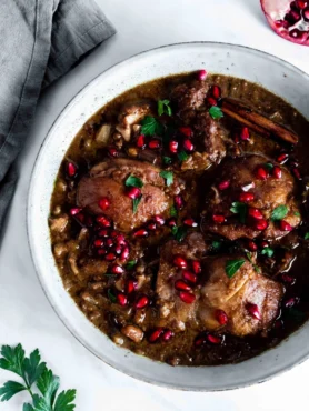 Authentic Fesenjan recipe Traditional Persian Fesenjan How to cook Fesenjan Best Fesenjan recipe Fesenjan ingredients and instructions Step-by-step Fesenjan recipe Easy Fesenjan recipe for beginners Fesenjan with chicken or duck Pomegranate walnut stew recipe Health benefits of Fesenjan Fesenjan stew recipe Persian Fesenjan with chicken How to make Fesenjan Classic Iranian Fesenjan Homemade Fesenjan recipe Cooking with pomegranate molasses Walnuts in Persian cuisine Pomegranate recipes Using ground walnuts in recipes Where to buy pomegranate molasses History of Fesenjan Fesenjan in Persian culture Traditional Persian dishes Popular Iranian recipes Persian holiday recipes Gluten-free Fesenjan recipe Healthy Persian recipes Low-calorie Fesenjan Nutritional benefits of Fesenjan Keto-friendly Fesenjan