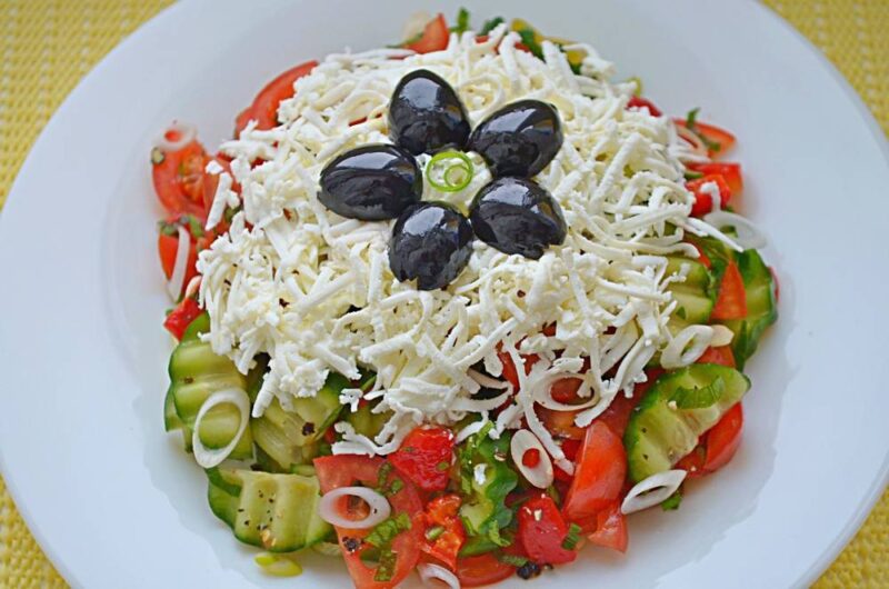 Bulgaria Shopska Salad recipe, Authentic Shopska Salad recipe, Traditional Bulgarian salad, Homemade Shopska Salad, Classic Bulgarian cuisine