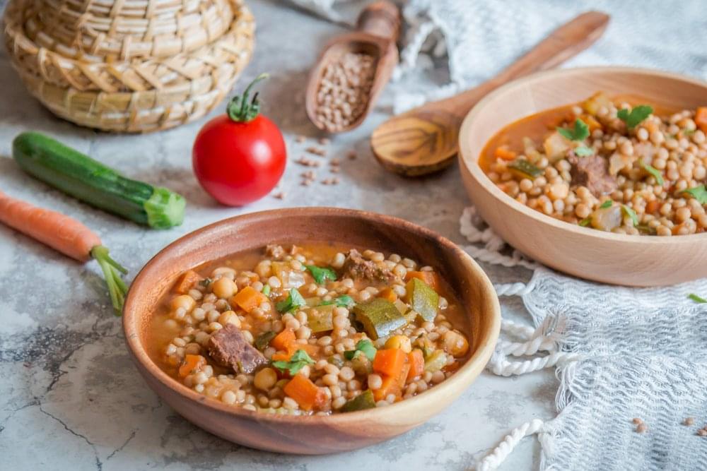 Traditional Authentic algerian Berkoukes Soup original recipe